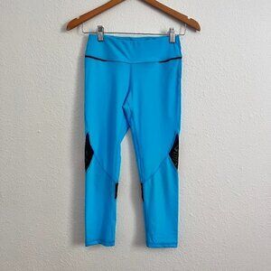 Alala Bright Blue Cutout Mesh Capri Leggings XS​​​​​​​​​​​​​​​​​​​​​​​​​​​​
